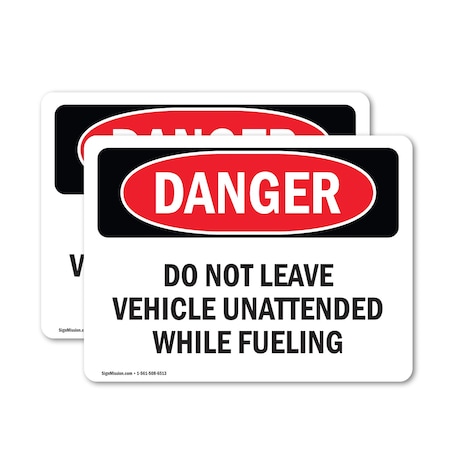 Signmission Do Not Leave Vehicle Unattended While, 10 in W x Rectangle, Vinyl Decal OS-2PACK-DS-D-710-L-2066